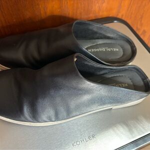 Kelsi Dagger Black Soft Leather Slip-On Shoes